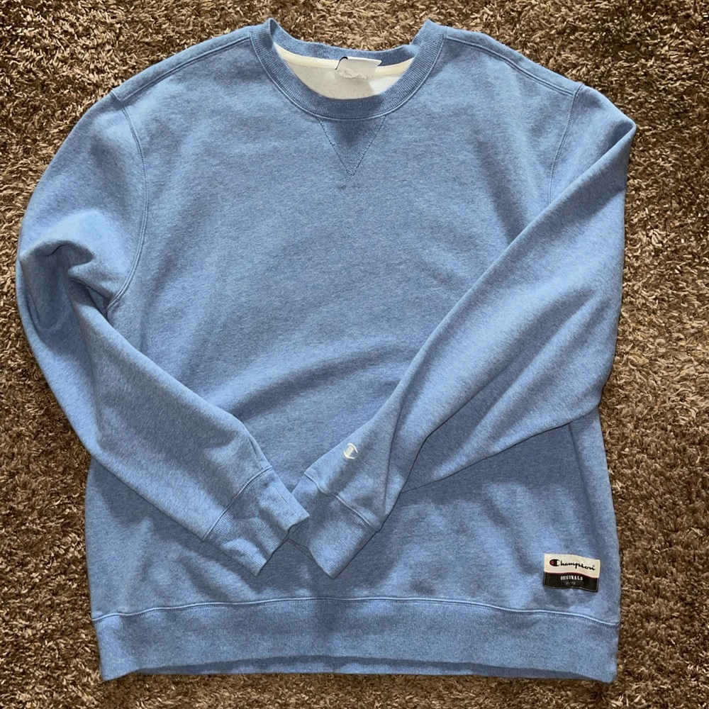 Champion heather blue unisex crew neck sweatshirt 2X excellent condition